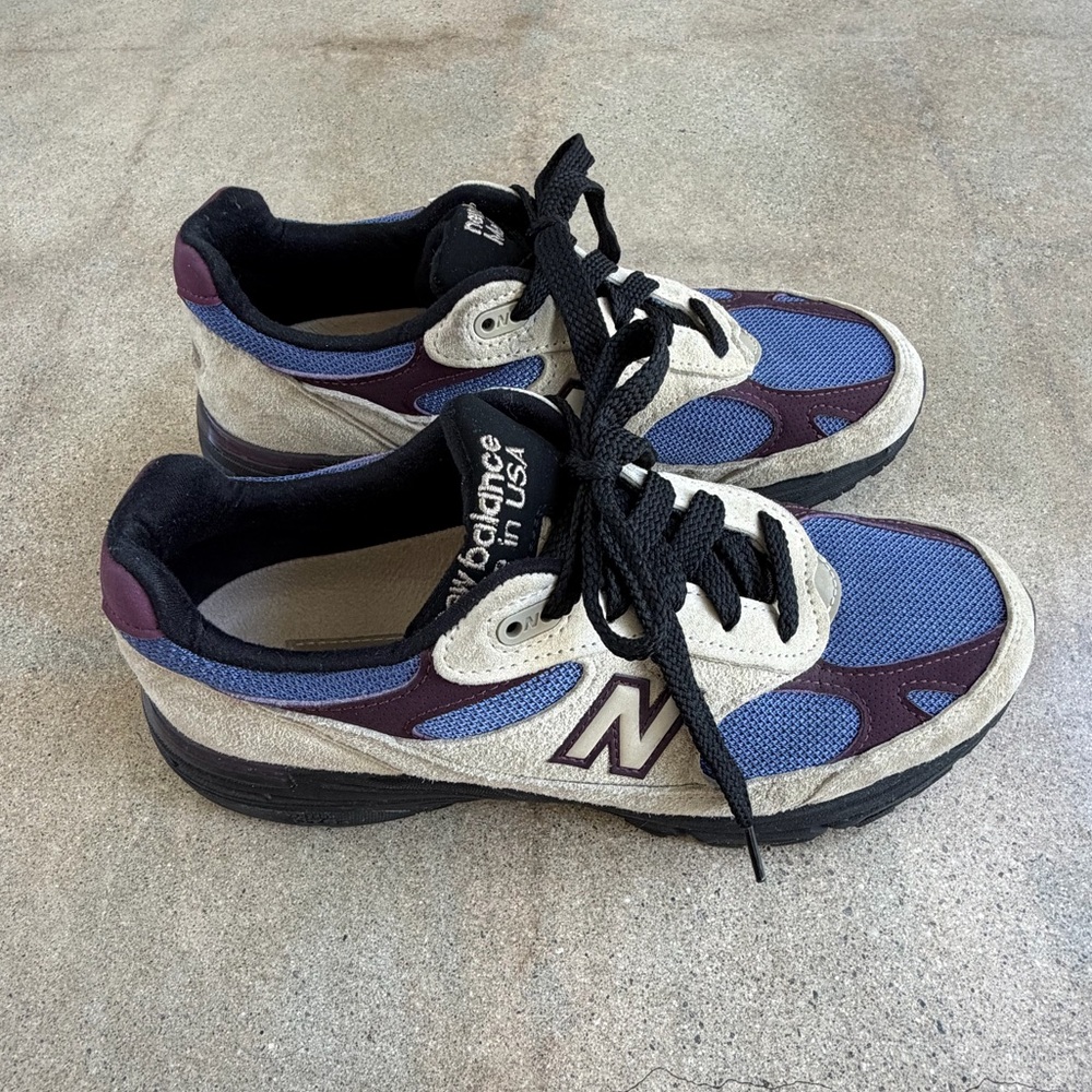 Aime Leon Dore New Balance 993 Blue and Cream Made in USA Sneakers